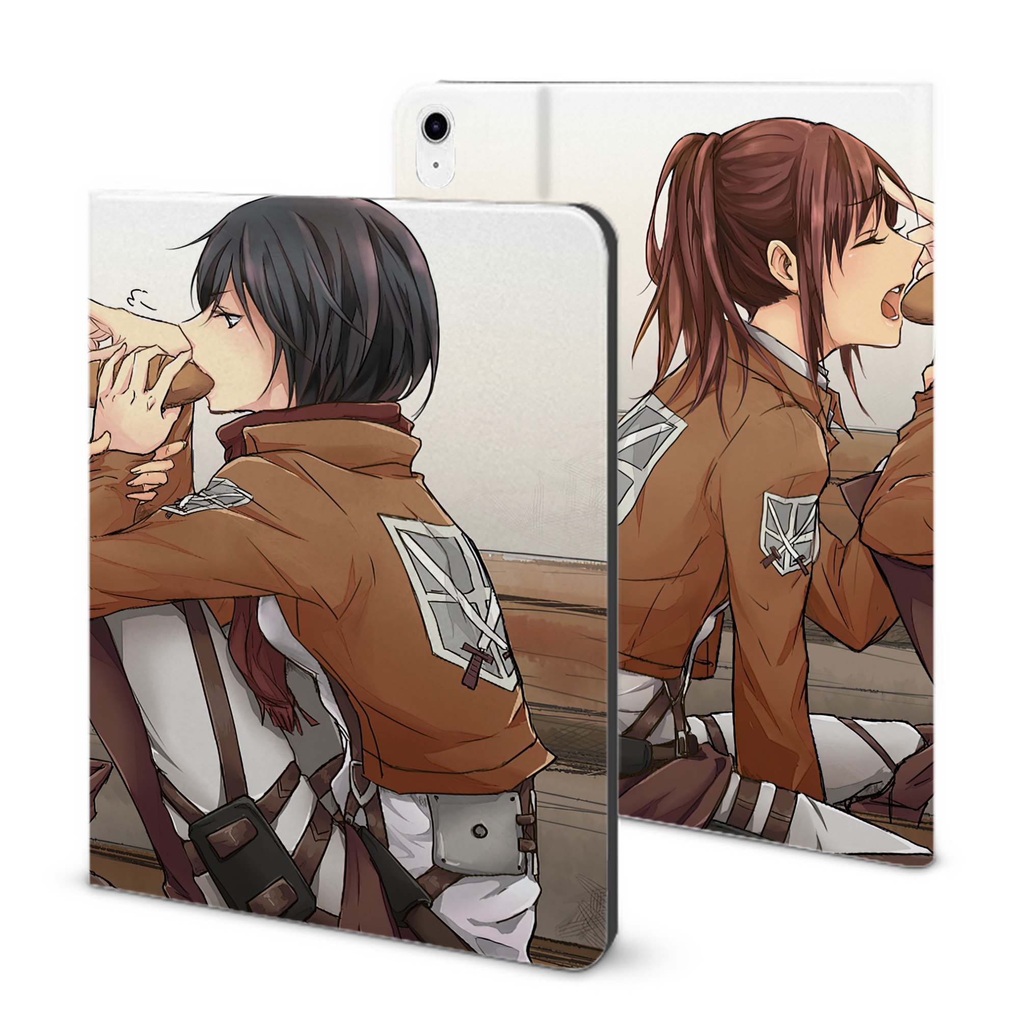 （画像用） 進撃の巨人 Attack on Titan IPad ケース ブック型 PUレザー TPU 耐衝撃 軽量 薄型 ペン収納なし 全面保護 IPad 各モデル対応